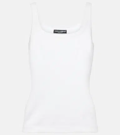 Dolce & Gabbana Ribbed-knit cotton tank top | Thumbnail 1
