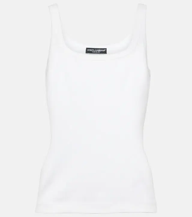 Dolce & Gabbana Ribbed-knit cotton tank top