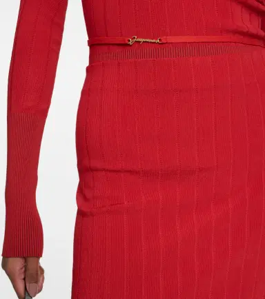 Jacquemus La Jupe Pralu knitted midi skirt | Thumbnail 4