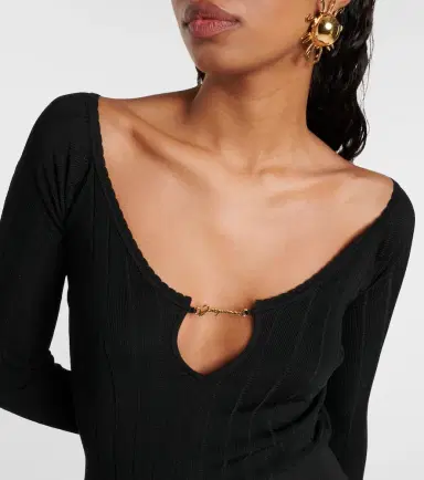 Jacquemus Le Haut Pralu logo ribbed-knit top | Thumbnail 2