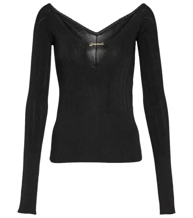 Jacquemus Le Haut Pralu logo ribbed-knit top