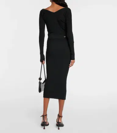 Jacquemus La Jupe Pralu ribbed-knit midi skirt | Thumbnail 4