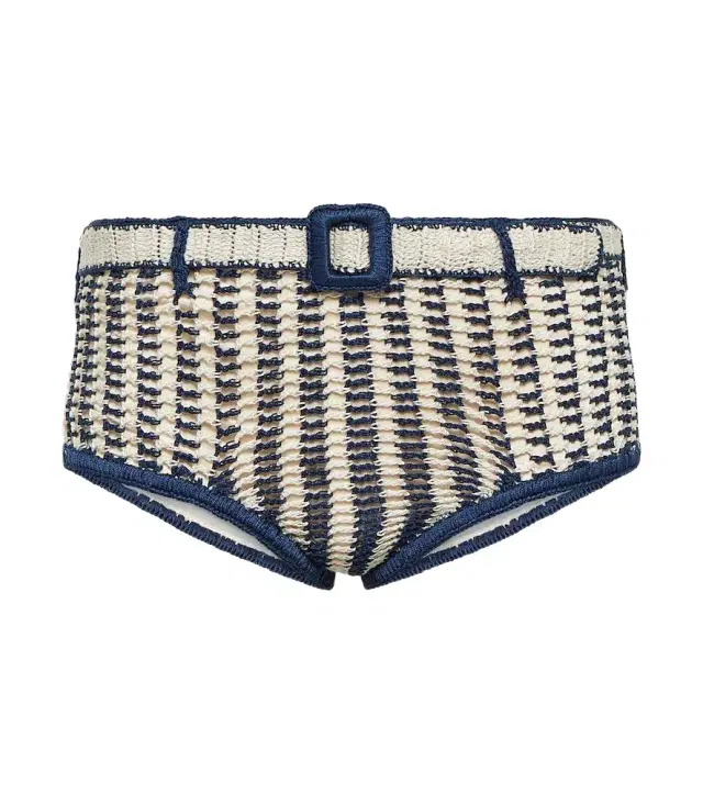 Anna Kosturova High-rise crochet cotton bikini bottoms