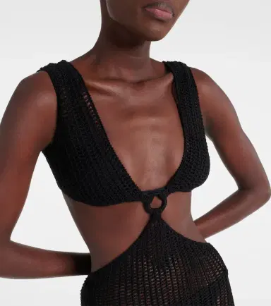 Anna Kosturova Sunset striped cotton crochet minidress | Thumbnail 3