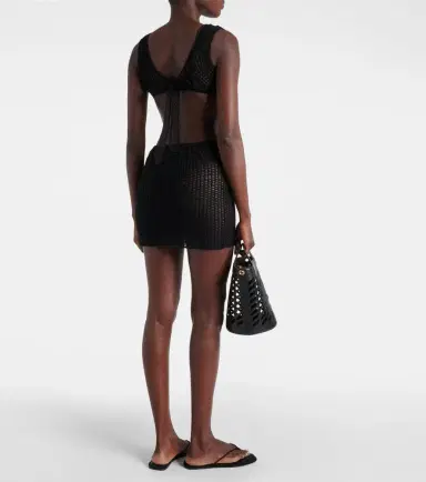 Anna Kosturova Sunset striped cotton crochet minidress | Thumbnail 4