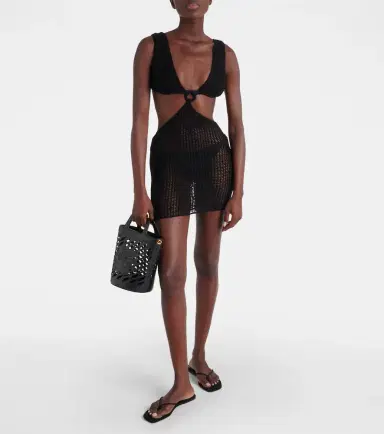 Anna Kosturova Sunset striped cotton crochet minidress | Thumbnail 5