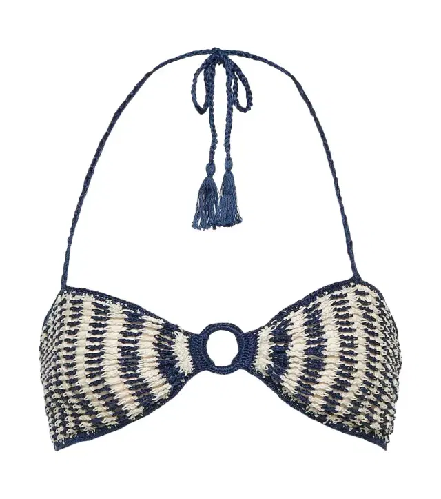 Anna Kosturova Crochet cotton bandeau bikini top