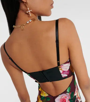 Dolce & Gabbana Floral silk-blend bustier midi dress | Thumbnail 4