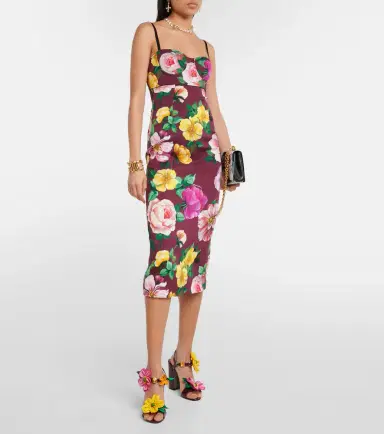 Dolce & Gabbana Floral silk-blend bustier midi dress | Thumbnail 6