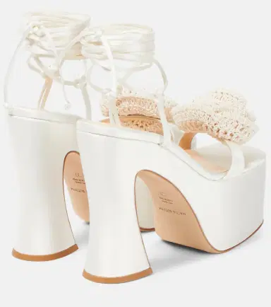 Magda Butrym Floral-appliqué satin platform sandals | Thumbnail 2