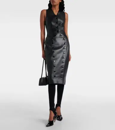 Alaïa Alaïa Leather midi dress | Thumbnail 4