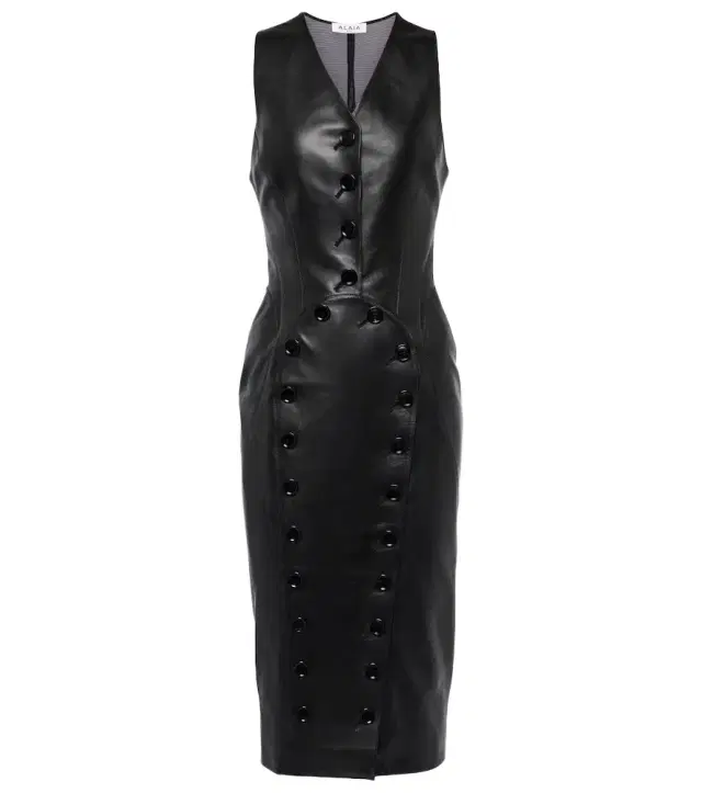 Alaia Alaïa Leather midi dress