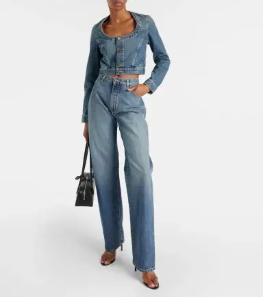 Alaïa Alaïa Cropped denim jacket | Thumbnail 2