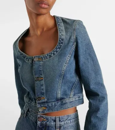 Alaïa Alaïa Cropped denim jacket | Thumbnail 4