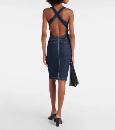 Alaïa Alaïa Denim midi dress | Thumbnail 3