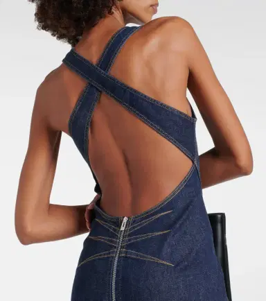 Alaïa Alaïa Denim midi dress | Thumbnail 4