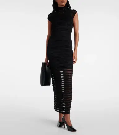 Alaïa Alaïa Striped crêpe-paneled gown | Thumbnail 4