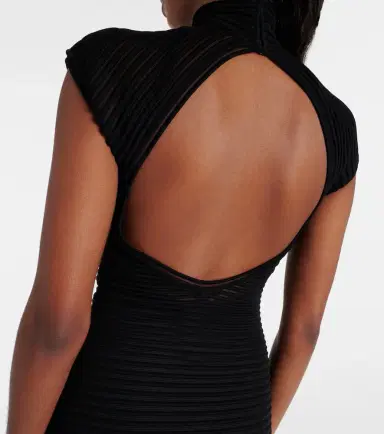 Alaïa Alaïa Striped crêpe-paneled gown | Thumbnail 5