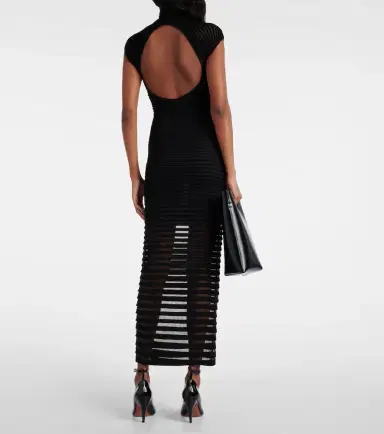 Alaïa Alaïa Striped crêpe-paneled gown | Thumbnail 6