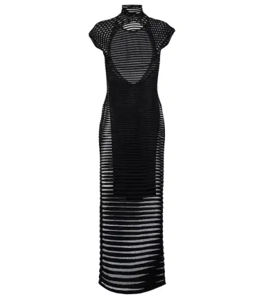 Alaïa Alaïa Striped crêpe-paneled gown | Thumbnail 1