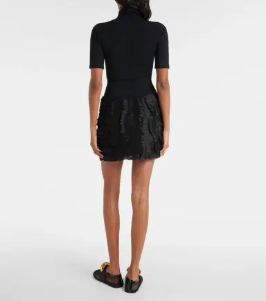 Alaïa Alaïa Ruffled high-neck jersey minidress | Thumbnail 3