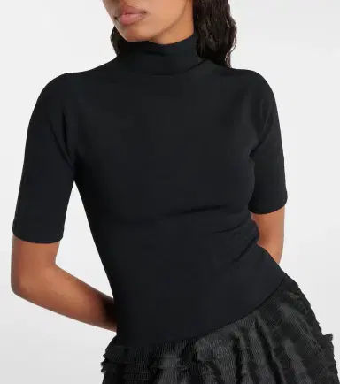 Alaïa Alaïa Ruffled high-neck jersey minidress | Thumbnail 4