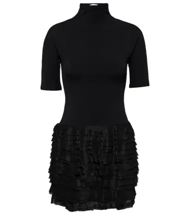 Alaïa Alaïa Ruffled high-neck jersey minidress | Thumbnail 1