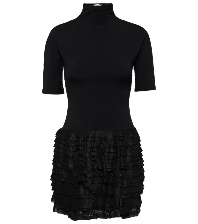 Alaia Alaïa Ruffled high-neck jersey minidress
