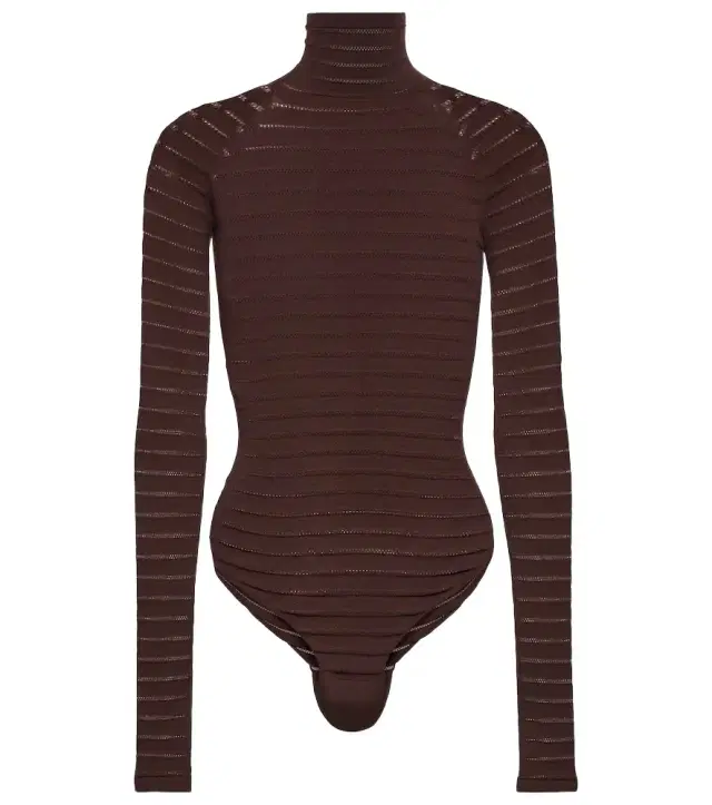 Alaïa Striped turtleneck bodysuit Alaïa Striped turtleneck bodysuit