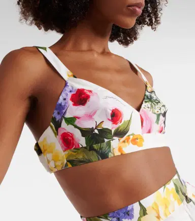 Dolce & Gabbana Floral cotton poplin bra top | Thumbnail 4