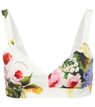 Dolce & Gabbana Floral cotton poplin bra top | Thumbnail 1