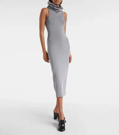 Alaïa Alaïa Hooded jersey midi dress | Thumbnail 2