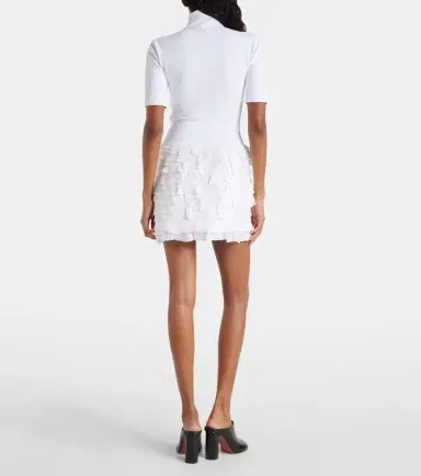 Alaïa Alaïa Ruffled high-neck jersey minidress | Thumbnail 3