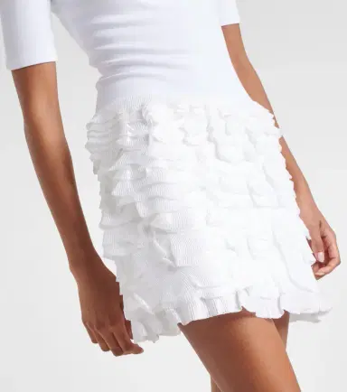 Alaïa Alaïa Ruffled high-neck jersey minidress | Thumbnail 4