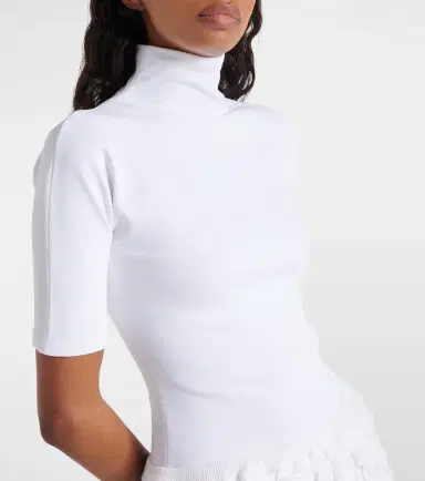 Alaïa Alaïa Ruffled high-neck jersey minidress | Thumbnail 5