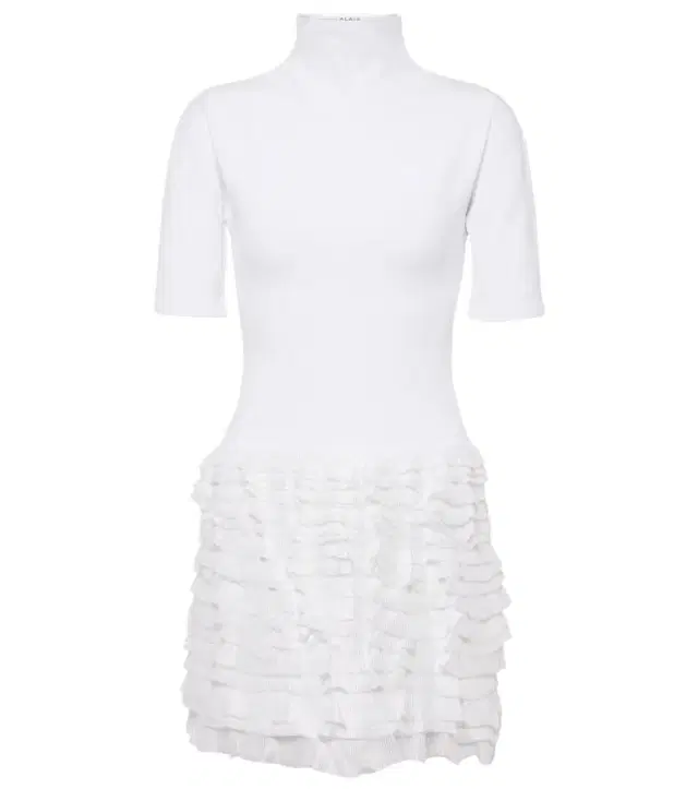Alaia Alaïa Ruffled high-neck jersey minidress