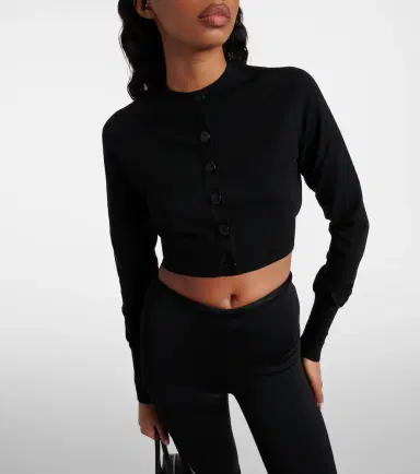 Alaïa Alaïa Cropped wool-blend cardigan | Thumbnail 5