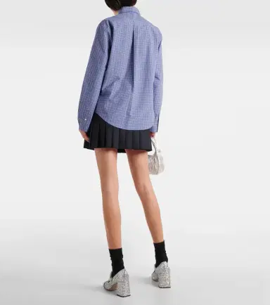 Miu Miu Logo cotton poplin shirt | Thumbnail 3