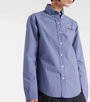 Miu Miu Logo cotton poplin shirt | Thumbnail 5