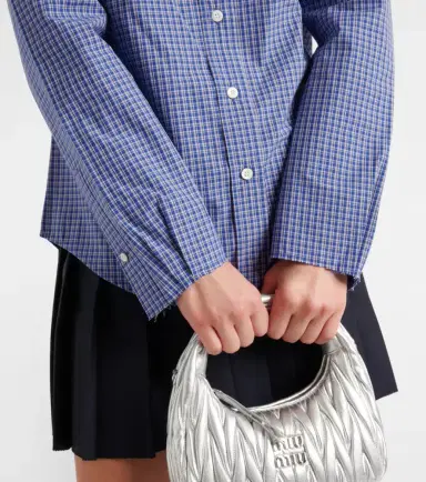 Miu Miu Logo cotton poplin shirt | Thumbnail 6