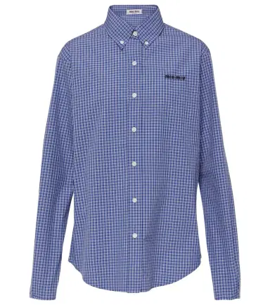 Miu Miu Logo cotton poplin shirt | Thumbnail 1