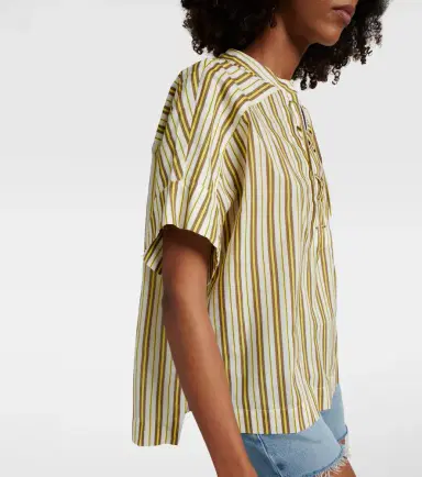 Yves Salomon Striped cotton top | Thumbnail 2