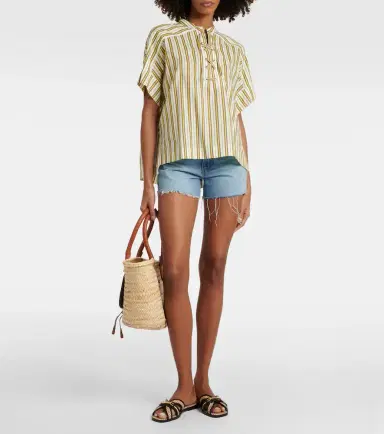 Yves Salomon Striped cotton top | Thumbnail 3