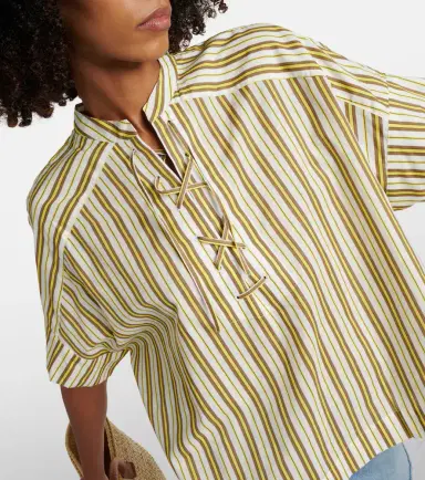 Yves Salomon Striped cotton top | Thumbnail 5