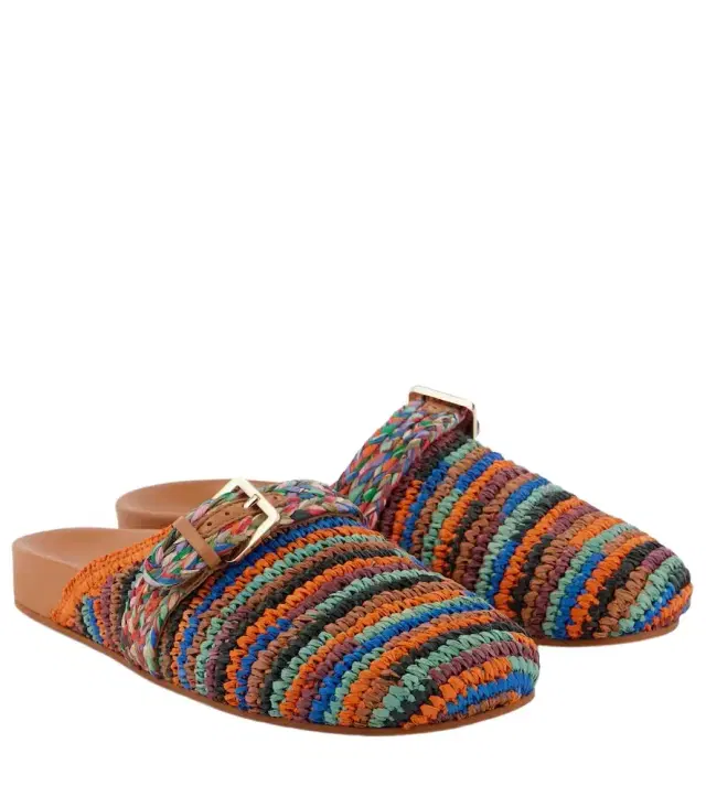 CLERGERIE Quinta crochet raffia slides