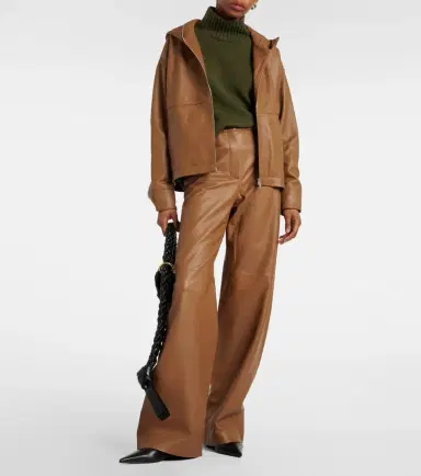 Yves Salomon High-rise leather wide-leg pants | Thumbnail 3