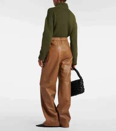 Yves Salomon High-rise leather wide-leg pants | Thumbnail 4