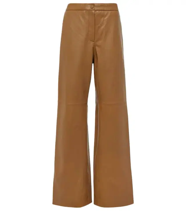 Yves Salomon High-rise leather wide-leg pants