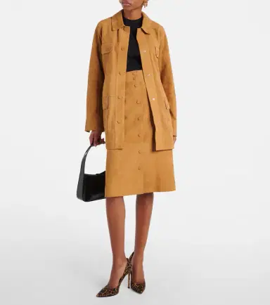 Yves Salomon High-rise leather midi skirt | Thumbnail 3