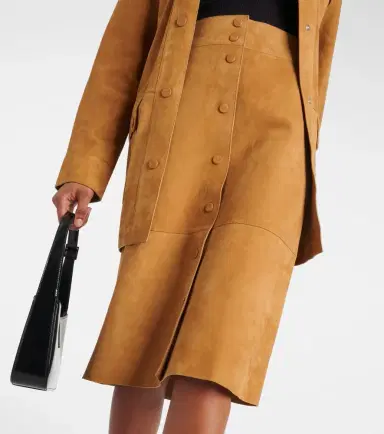 Yves Salomon High-rise leather midi skirt | Thumbnail 4